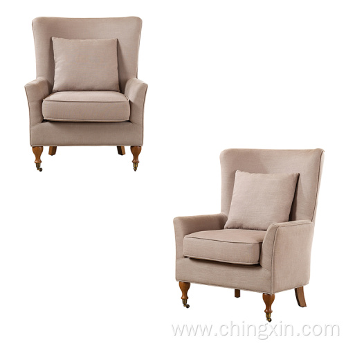 Solid Fabric Leisure Armed Accent Chair